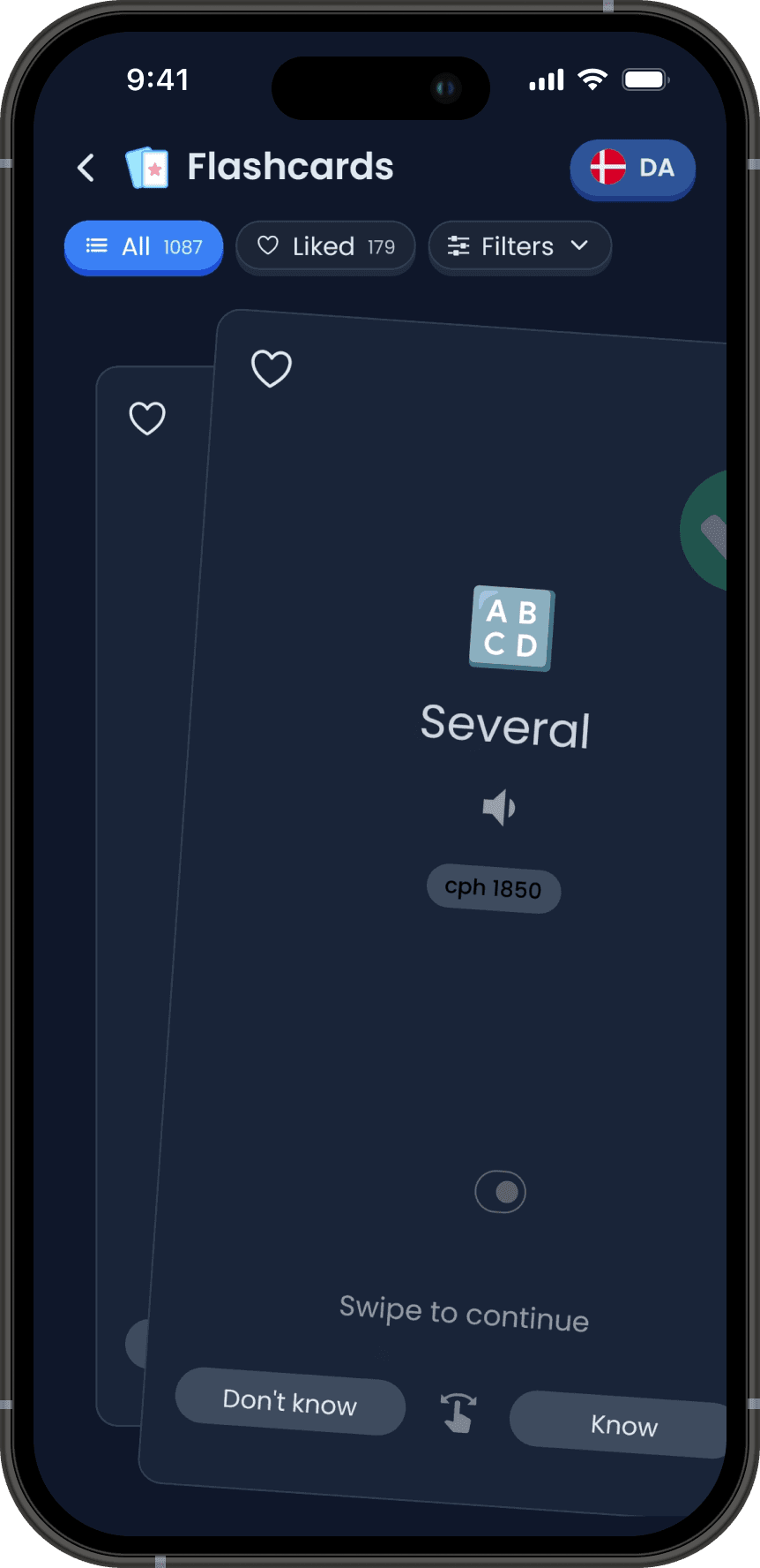 Spaced repetition flashcards in WordWise